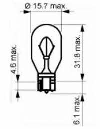 202402 SCT Лампа накаливания W16W 12V 16W (202402) SCT 202402