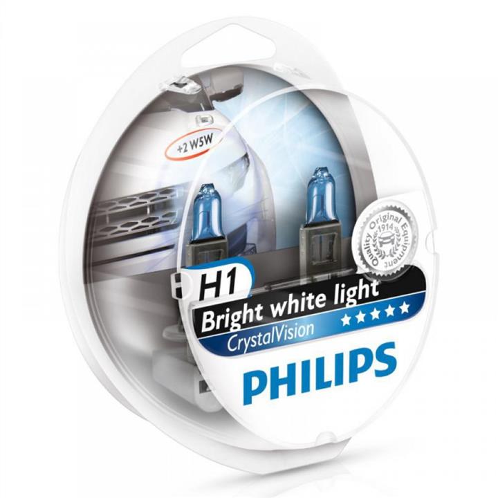 12258CVSM Philips Лампа галогенная Philips CristalVision H1 +W5W 12V 55W (2+2 шт.) (12258CVSM) Philips 12258CVSM