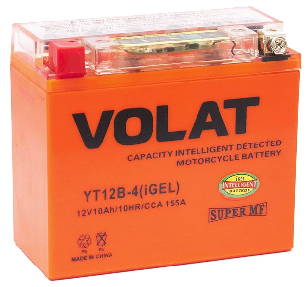 Аккумулятор Volat YT12B-4 (iGEL) 12V 10Ah 155A L+, Volat