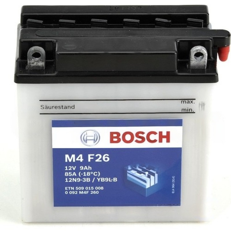Аккумулятор Bosch 0092M4F260 FP M4F 12V 9AH 80A, Bosch