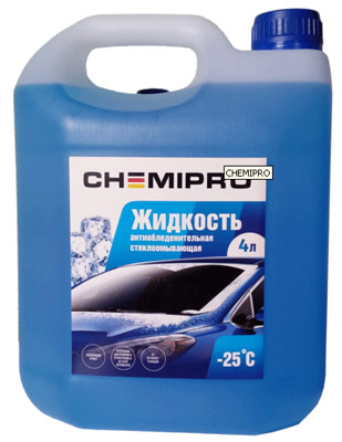 Стеклоомывающая жидкость Chemipro лимон -25°С 4л, Жидкости для омывателя стекла