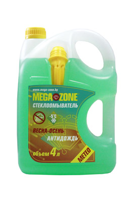 Стеклоомывающая жидкость Megazone весна-осень -5°C 4л, Жидкости для омывателя стекла