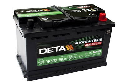 Аккумулятор Deta MICRO-HYBRID DK800 80 А/ч, Deta
