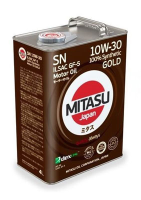 Моторное масло Mitasu GOLD SN 10W-30 4л, Масла моторные