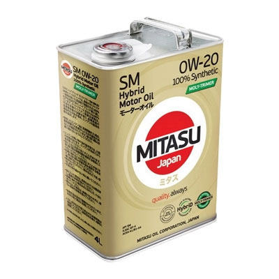 Моторное масло Mitasu HYBRID MOLY-TRiMER SM 0W-20 4л, Масла моторные