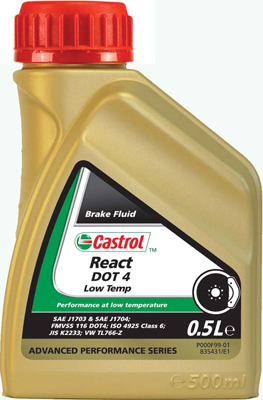 Castrol React Low Temp DOT 4 0.5л, Жидкости тормозные