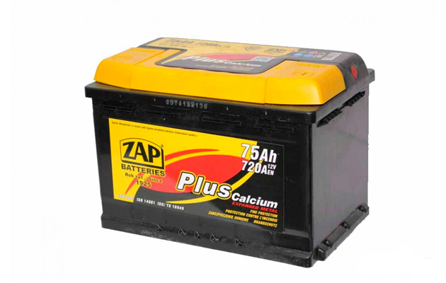 Аккумулятор ZAP Plus (R+) 75 А/ч, ZAP