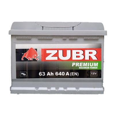Аккумулятор Zubr Premium New R+ 63 А/ч, Zubr