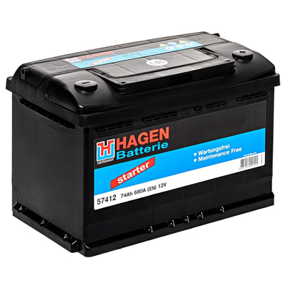 Аккумулятор Hagen 57412 74 А/ч, Hagen