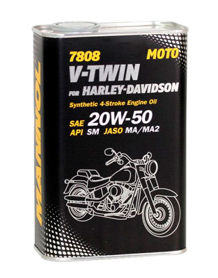 Масло моторное Mannol 4-Tackt V-Twin for Harley Davidson 20W-50 1л (metal), Масла моторные