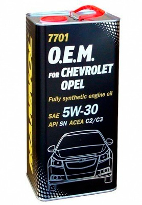 Масло моторное Mannol O.E.M for Chevrolet Opel 5W-30 4л (metal)