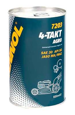 Масло моторное Mannol 4-Tackt Agro 30W 0,6 л (metal), Масла моторные