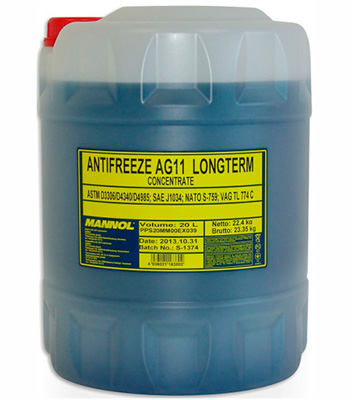 Антифриз Mannol Longterm Antifreeze AF11 -40°C 60л