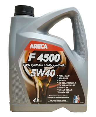 Масло моторное Areca F4500 5W-40 4л, 