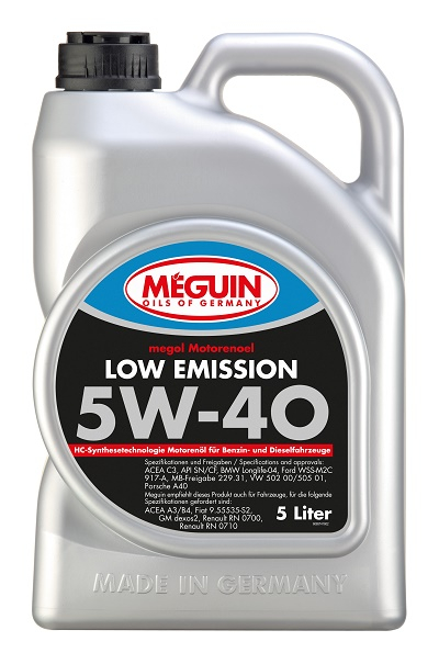 Моторное масло Meguin MEGOL LOW EMISSION 5W-40 5л, Масла моторные