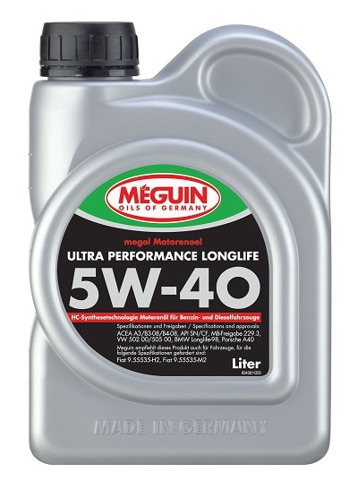 Моторное масло Meguin MEGOL ULTRA PERFORMANCE LONGLIFE 5W-40 4л, Масла моторные