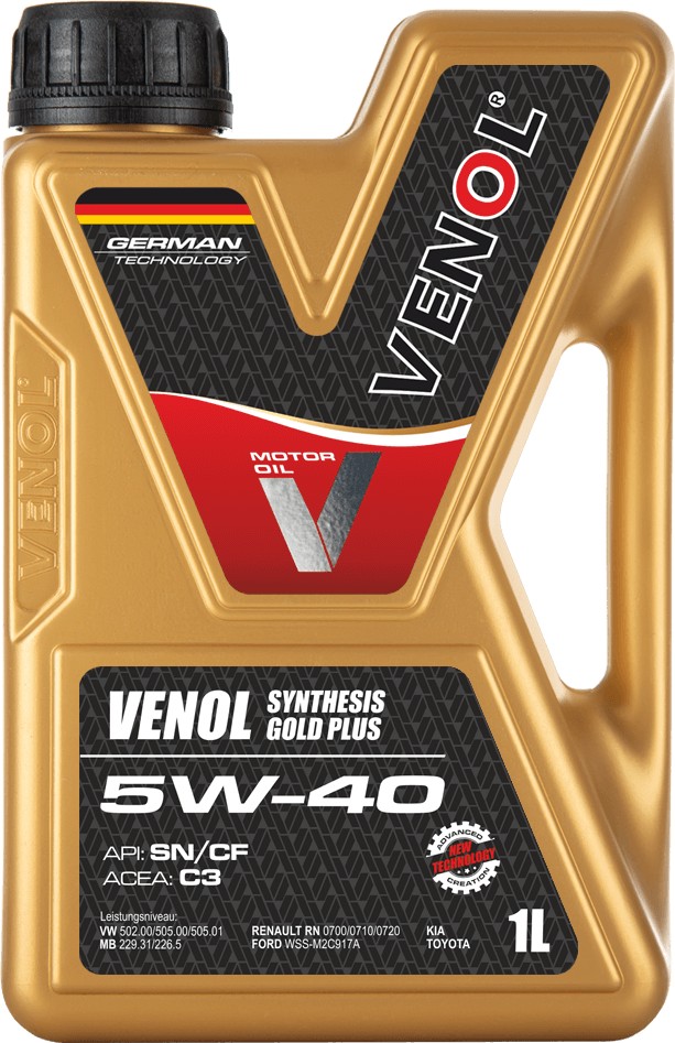 Масло моторное Venol Gold Plus 5W-40 SN/CF 1 л, Масла моторные