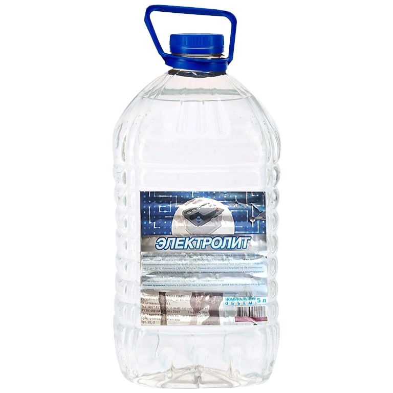Электролит для свинцово-кислотных аккумуляторов Евро-синтез 6651 5 л, Дистиллированная вода