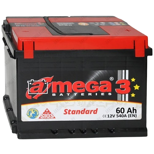 Купить аккумулятор A-mega Standard 6CT-60-A3 60Ah 520A в интернет ...