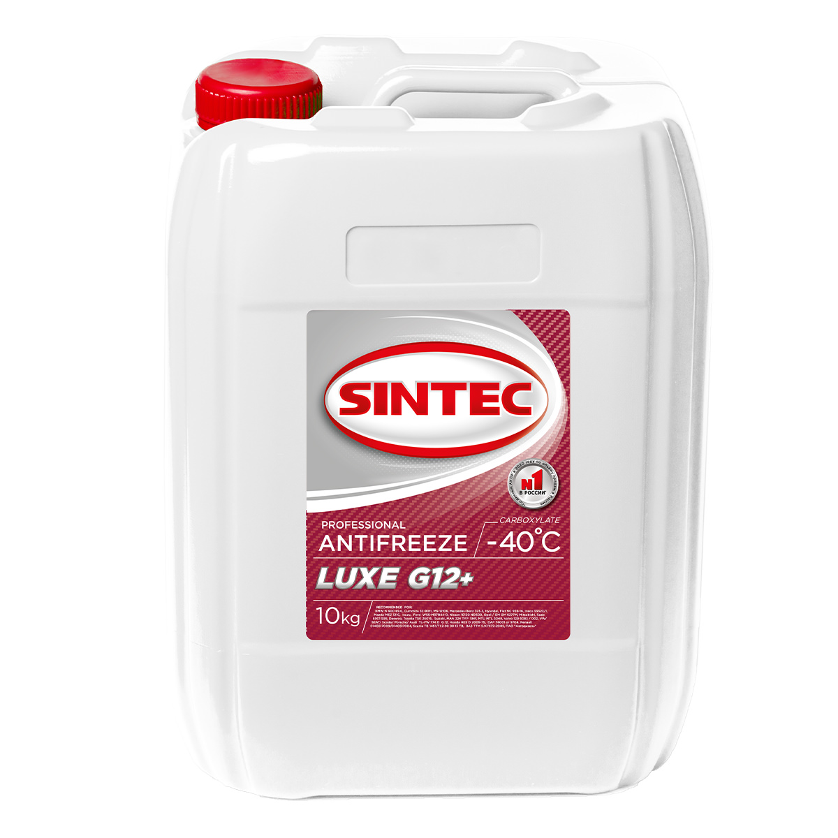 Антифриз Sintec Luxe G12+ -40°С красный готовый 10 кг, Антифриз (Жидкости охлаждающие)