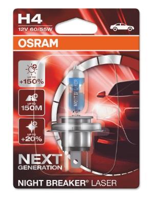Лампа галогенная Osram Night Breaker Laser +150% H4 12V 60/55W (64193NL01B) Osram 64193NL-01B