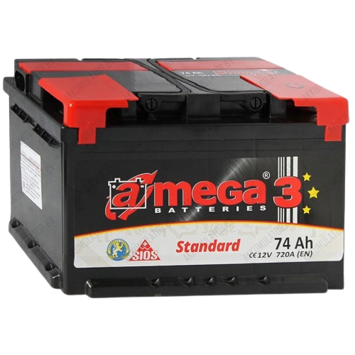 Аккумулятор A-mega Standard ASt 74.1 74Ah 720A, A-mega