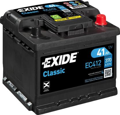 Аккумулятор Exide EC412 12V 41AH 370A ETN 0(R+) B13, Exide
