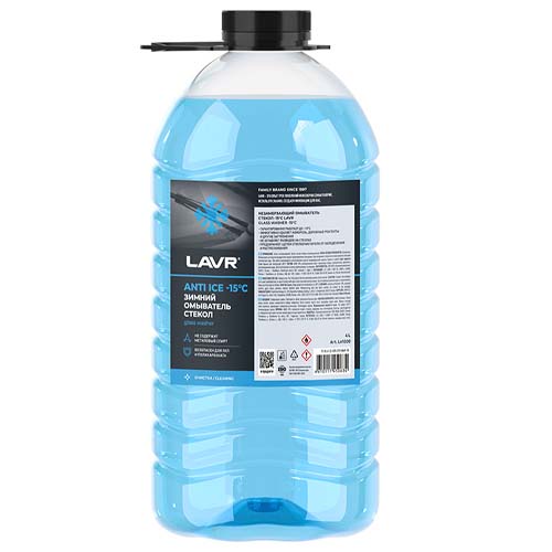 Жидкость стеклоомывателя  Lavr зимняя   -15С LN1330  4 л, Жидкости для омывателя стекла
