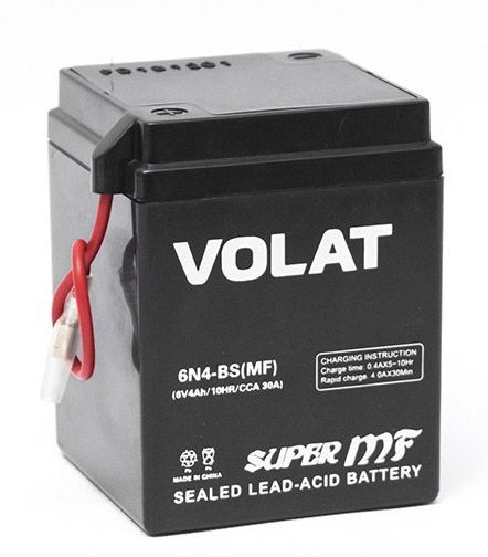 Аккумулятор Volat 6N4-BS (MF) 6V 4Ah 30A L+, Volat