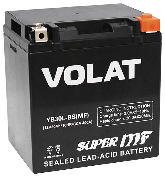 Аккумулятор Volat YB30L-BS (MF) 12V 30Ah 400A R+, Volat