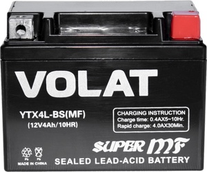 Аккумулятор Volat YTX4L-BS(MF) 12V 4Ah 50A R+, Volat