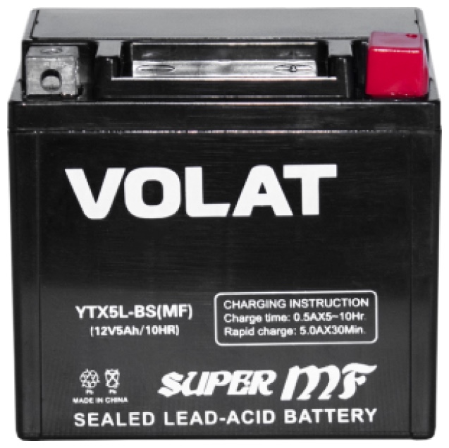 Аккумулятор Volat YTX5L-BS(MF) 12V 5Ah 80A R+, Volat