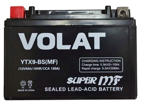 Аккумулятор Volat YTX9-BS(MF) 12V 9Ah 135A L+, Volat