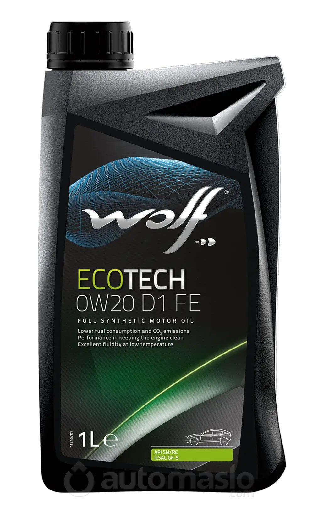 Масло моторное Wolf Вольф EcoTech FE D1 0W-20 1л 161041, Масла моторные