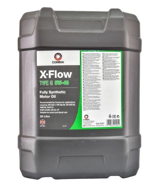Масло моторное Comma Комма X-Flow Type G 5W-40 20л XFG20L, 