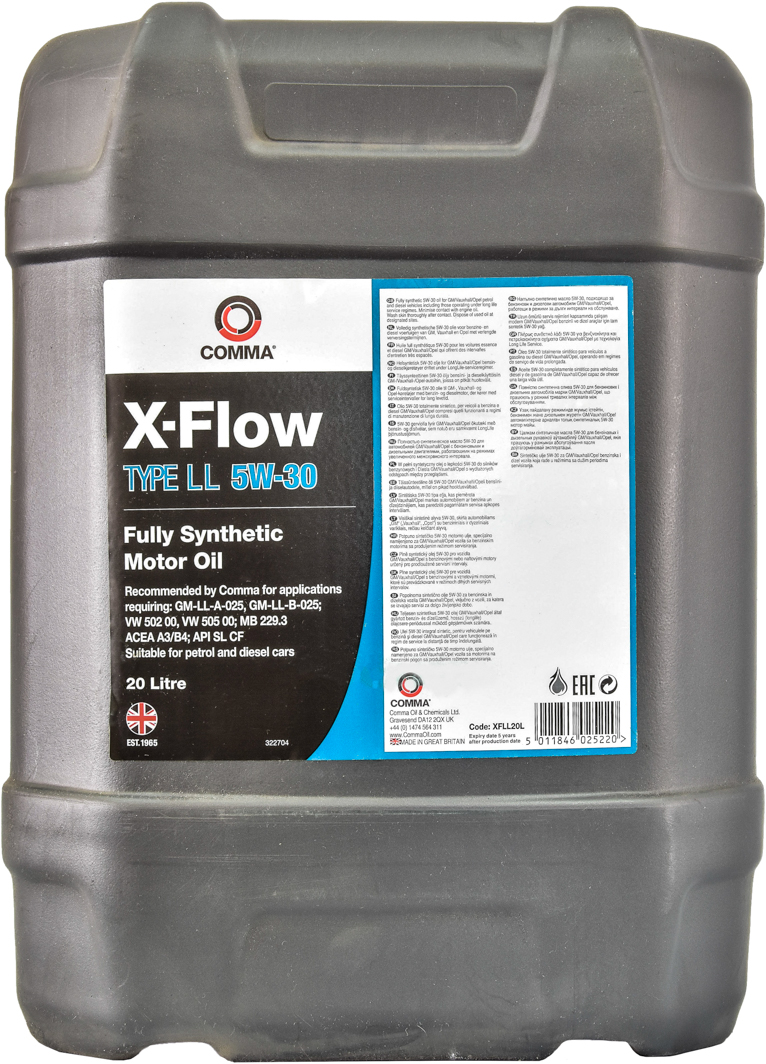 Масло моторное Comma Комма X-Flow Type LL 5W-30 20л XFLL20L, 