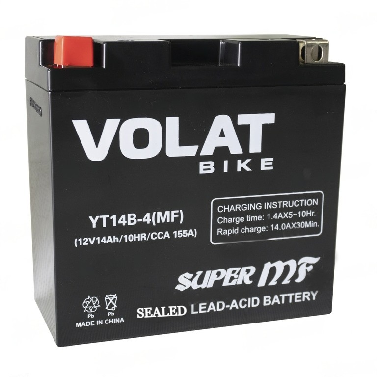 Аккумулятор Volat YT14B-4 (MF) 12V 14Ah 155A L+, Volat